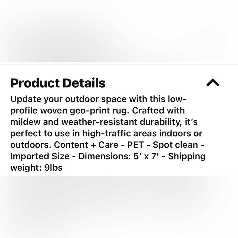 Urban Outfitters Sun Geo Indoor/Outdoor Rug 5’ x 7’ NWT - Picture 13 of 15